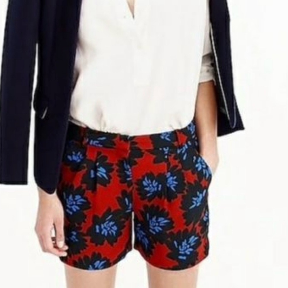 J. Crew Red and Blue Floral Shorts NWT size 10